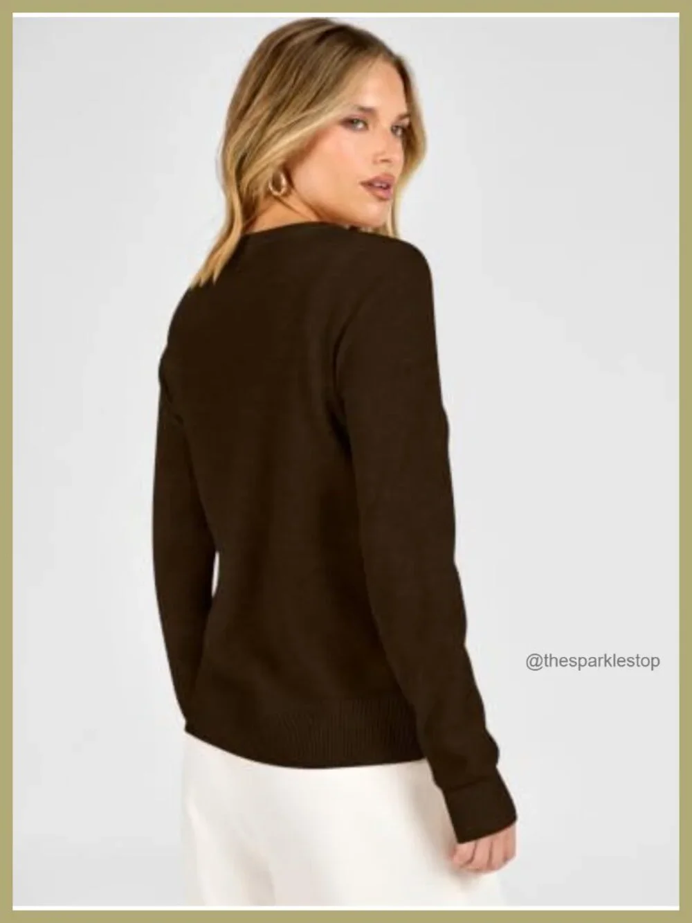 Women's Button Front Lightweight Cardigan | Long Sleeve Crew Neck Knit Sweater